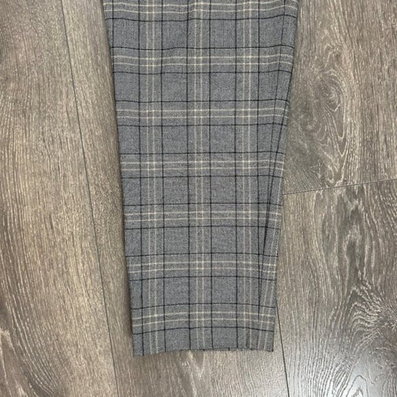 Aritzia Babaton Conan Pant Plaid Trouser Straight Leg High Waist Pleated Gray - Picture 9 of 16